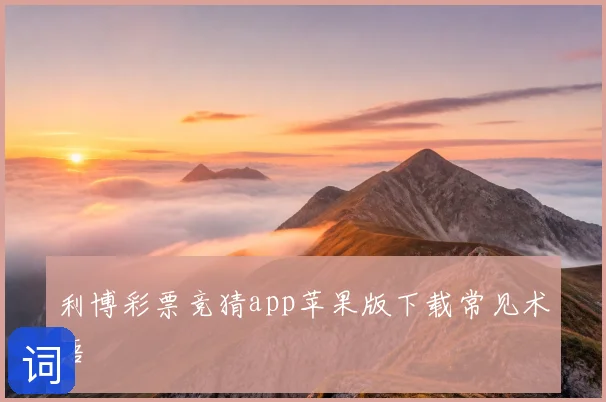 利博彩票竞猜app苹果版下载常见术语